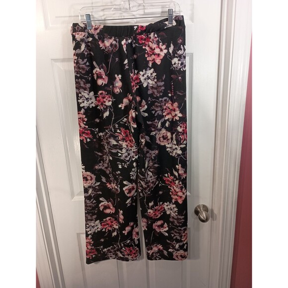 Hot Kiss Pants Size XL Floral Tie Waist Wide Leg - Picture 3 of 10